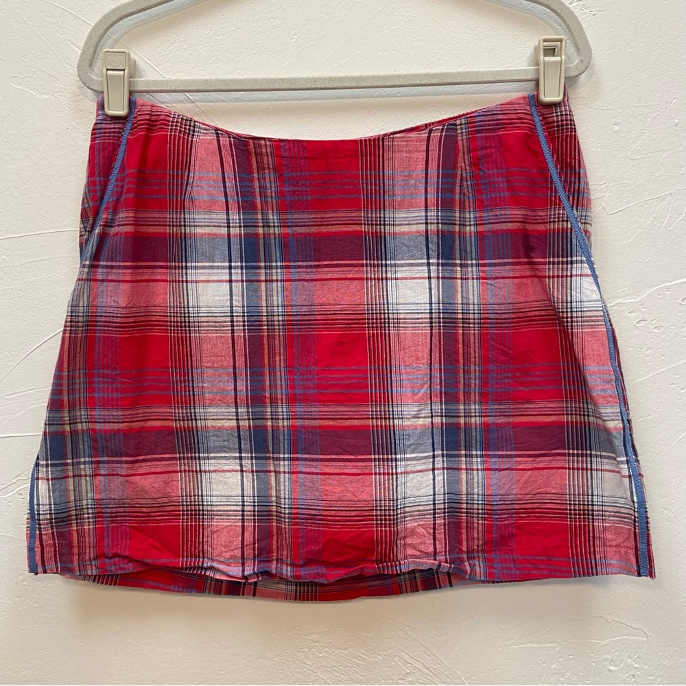 GOLFTINI PLAID RED WHITE COTTON LIGHTWEIGHT GOLF TENNIS PICKLEBALL SPORT SKORT